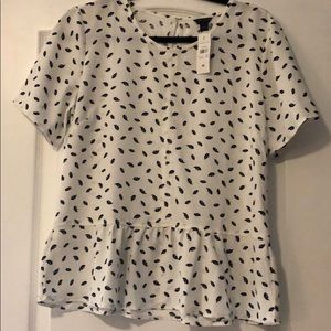 NWT Ann Taylor Black & White Blouse